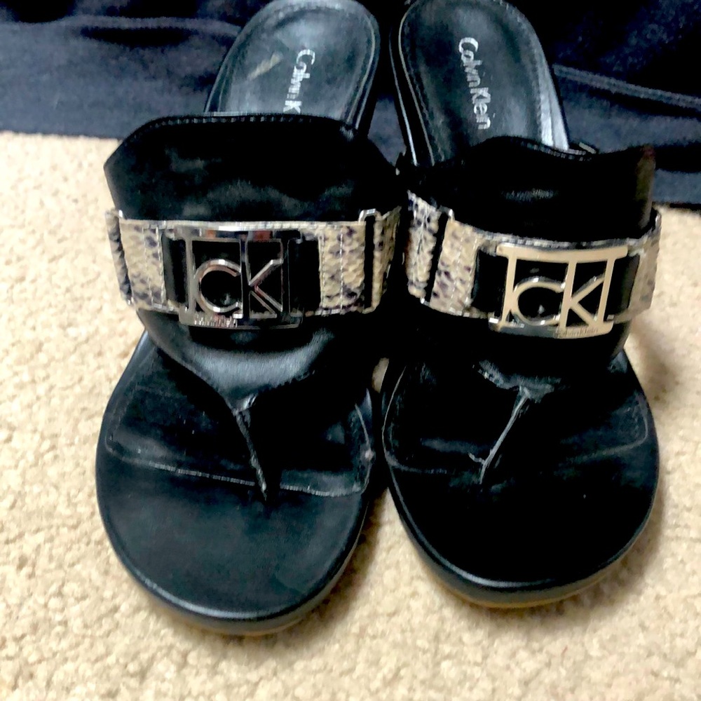 Calvin Klein slip on wedge sandals